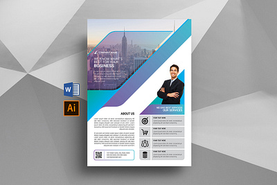 Clean Business Flyer advertising business clean clean business clean business flyer company company flyer corporate corporate flyer creative flyer customer editable illustrator template minimal ms word printable professional design project promotional