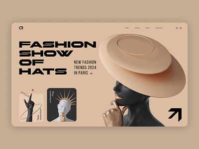 Fashion concept design design fashion graphic design hats landig page minimalism store ui