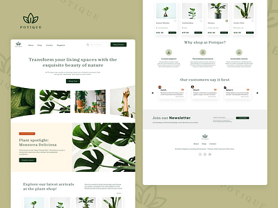 Online plant store: Responsive web design and branding brand graphic design landing page design online store plant shop ui ui design ux design web design
