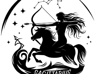 Sagittarius zodiac sign graphic design