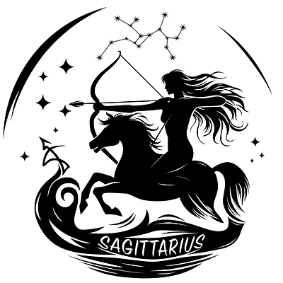 Sagittarius zodiac sign graphic design