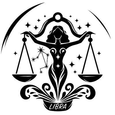 Libra zodiac sign graphic design