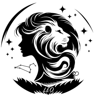 Leo zodiac sign graphic design