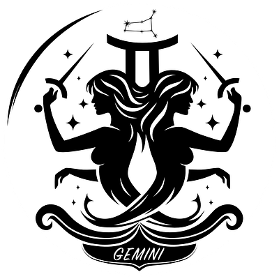 Gemini zodiac sign graphic design