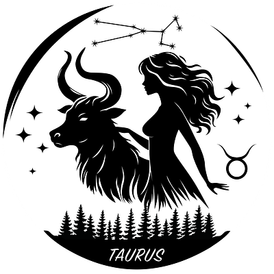 Taurus zodiac sign graphic design