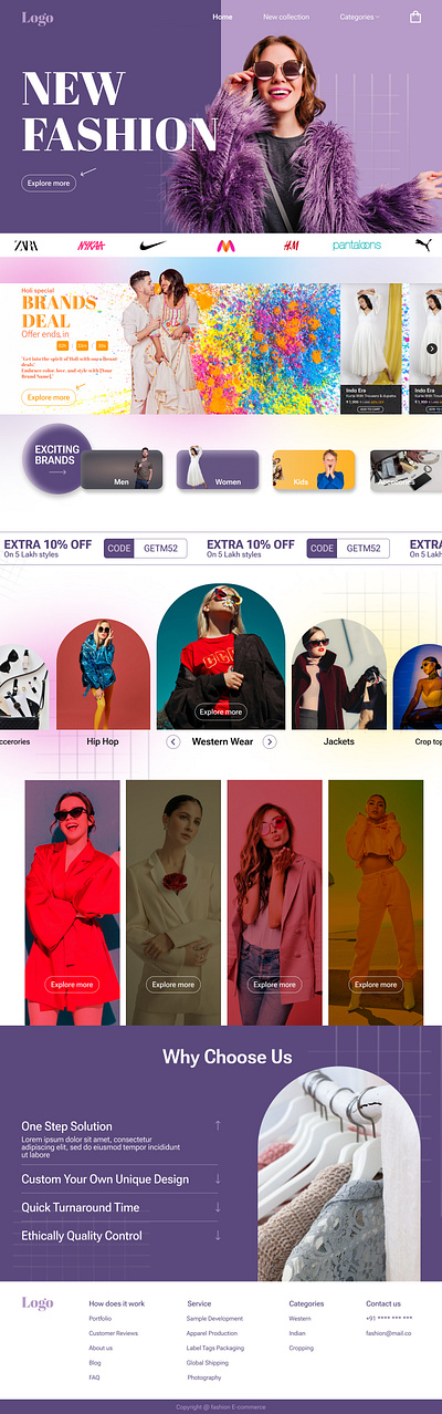 Fashion E- Commerce web Design figma interaction landing page responsive uiux user interface web design