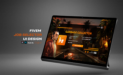 Job Selector Design for Gta V Fivem design figma grand theft auto graphic design gta job jobselector jobui roleplay ui ux