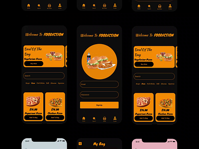 Foodiction - Your Ultimate Food Delivery App animation app design food app food app design food delivery app foodappdesign fooddelivery foodiction mobileappdesign protptype ui uiux uiuxdesign ux
