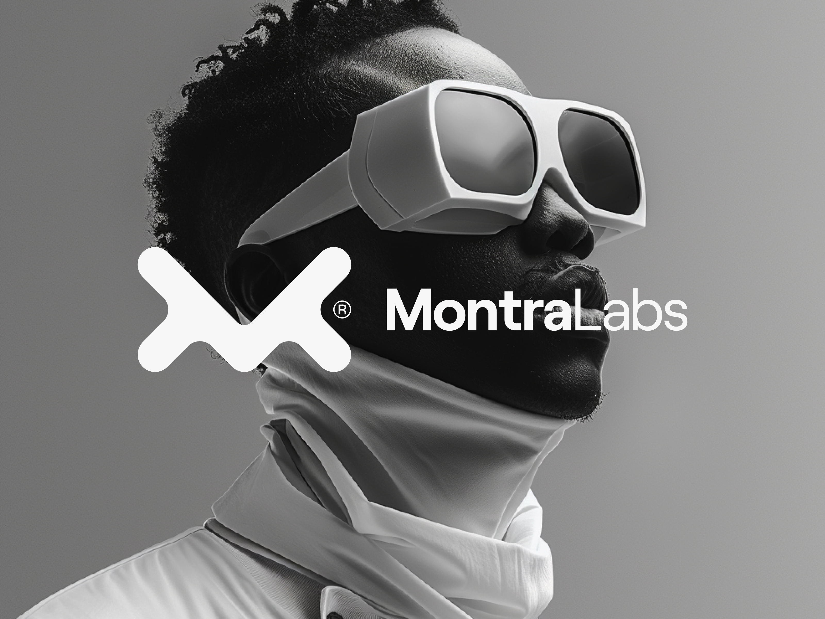 MontraLabs 3d blue branding futuristic futuristic logo glass grey lab labs letter m logo logo design logo mark logotype m m logo monogram monogram logo symbol white