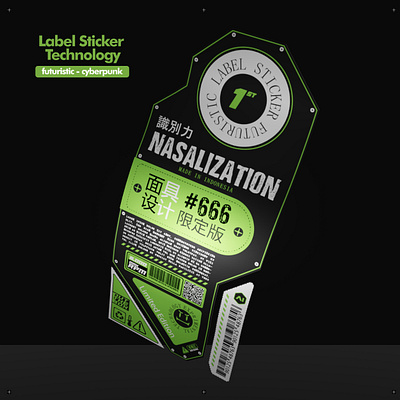 "Nasalization" Label Stiker Tech Cyberpunk cyberpunk decals graphic design illustration label label product sticker sticker design sticker product tech technology ui vector