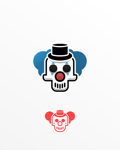 Clown skull abstract branding clown design graphic design icon illustration logo minimal skull symbol ui vector