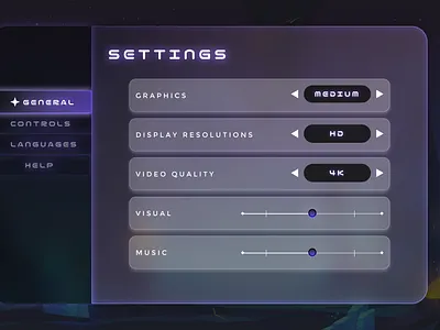 Game Setting branding dailydesign dailyui game gamesettings illustration settings ui ux