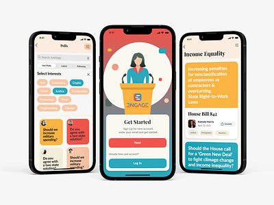 Engage App app apple connecting design donation engage ios logo mobile people political politics polls uiux vote