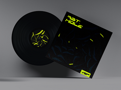 RBT HOLE - Album Cover Design abstract album artwork branding concept cover design graphic design mockup neon packaging pixelated vinyl