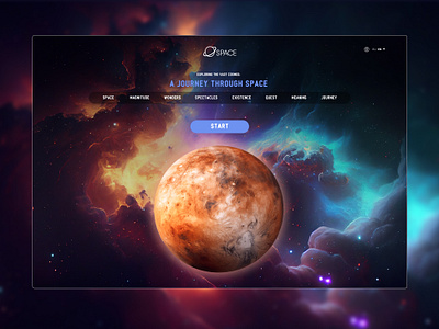 Landing page concept about space graphic design space ui