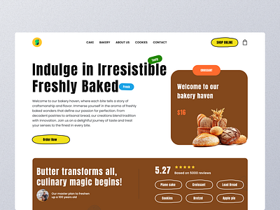 Bakery Banner Part UI Design online ordering