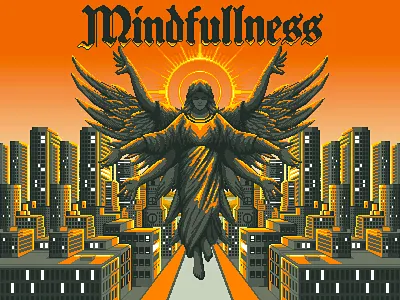 Mindfullness illustrations pixel srt style 8bit album art animation branding design graphic design illustration logo pixel art