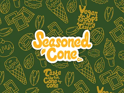 Brand Identity and Packaging for Seasoned Cone Co. brandguidelines brandguidelinesvegan brandidentitydesign brandingidentity designprocess graphicdesigninspiration icecream logoconcept logocreationprocess logodesign logoinspiration logoinspirationvegan packagingdesign packagingdesignideas plantbasedbrandidentity vegandesserts vegandessertsdesign veganicecreamlogo visualidentity