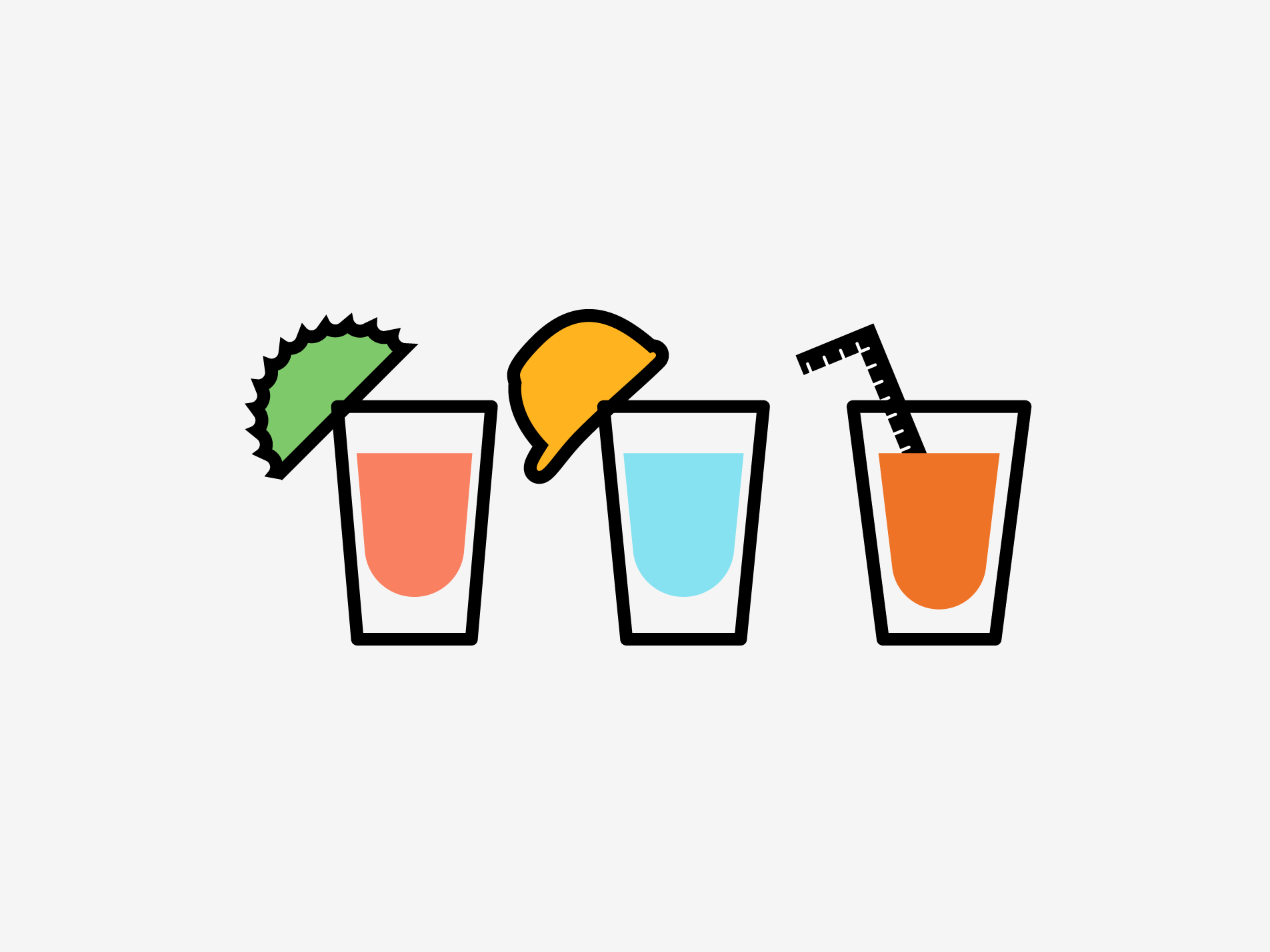 Tools & Shots bar blue green instruments logo network orange outline shots tequila tools tools shots