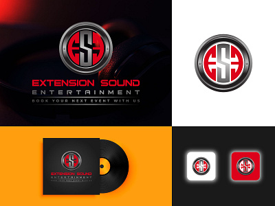 Extension Sound Entertainment Logo Design 3d brand identity brand logo design branding graphic design graphic designer logo logo design logo designer logo maker logo type music music brand music logo