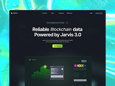 AI powered Blockchain analytics website || Jarvis || Crypto blockchain cypto data designer landing page ui uiux web design web page website