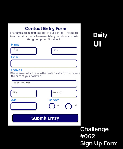 Daily UI Day 062 Sign Up Form app branding design graphic design typography ui ux