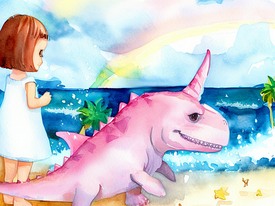Rika and Baby Shark DinoO bookcover illustration image