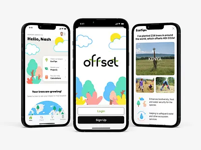 Offset black ecology graphics green icons logo nature offset plant planting tree