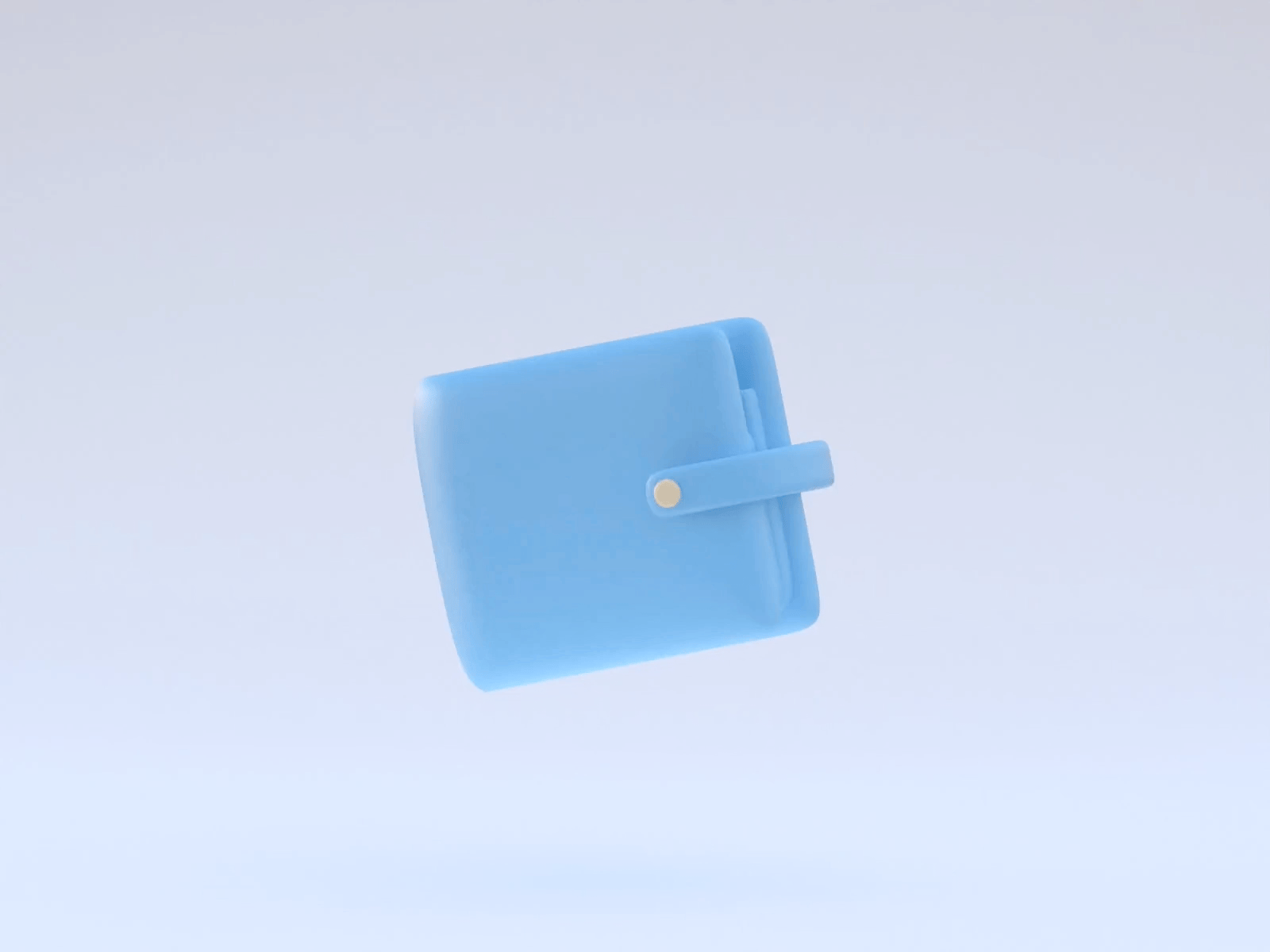 Wallet 3d 3d render animation blender blue green plastic render wallet