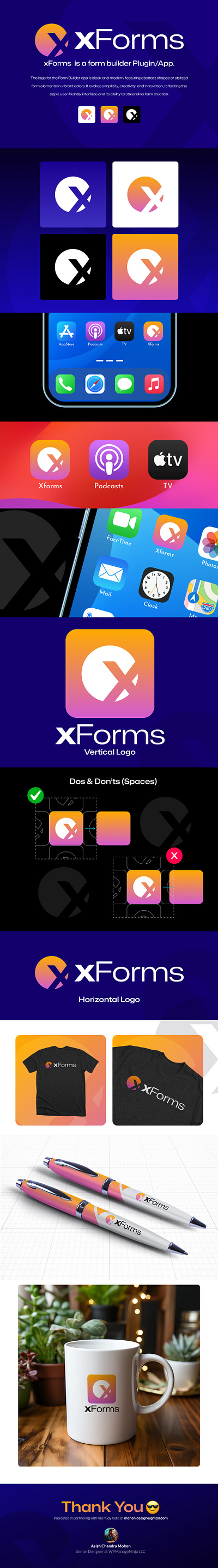 xFrom Branding (xForms is a form builder Plugin/App) app logo branding graphics landing page logo plugin logo ui design uiux uiux design user interface design ux