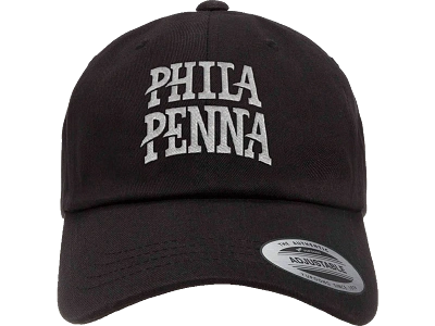 Phila Penna - Hats now available apparel attire black clothing hat hats lettering pa penn penna pennsylvania phila philadelphia philly phl silver type typography