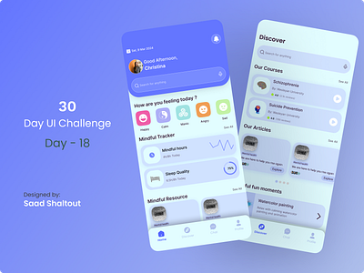 Mental health app app app design design ui ux