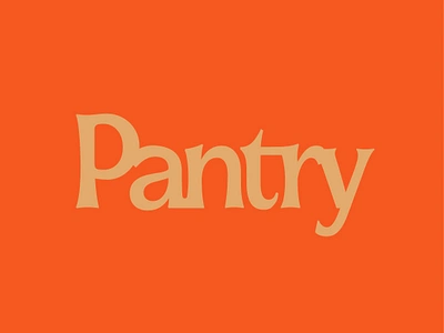 Pantry Logo food gold logo logotype orange overlap overlapping pantry serif text tracking typography