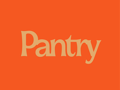 Pantry Logo food gold logo logotype orange overlap overlapping pantry serif text tracking typography