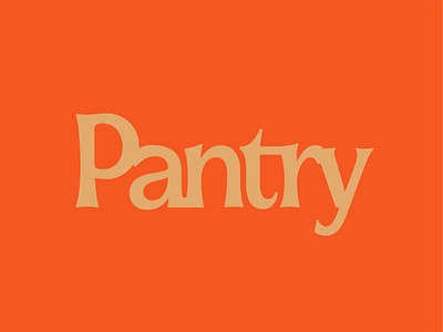 Pantry Logo food gold logo logotype orange overlap overlapping pantry serif text tracking typography