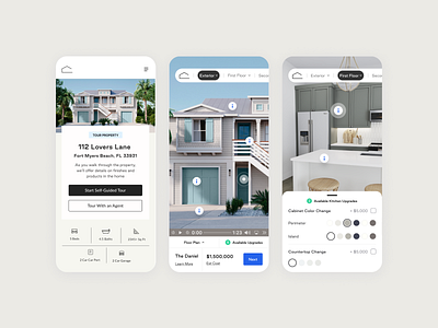 Concept for a self-guided home tour experience design home tour homebuying mobile product design ui ux