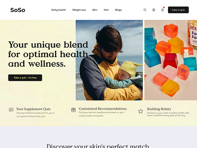 SoSo | Skincare Landing page Template figma graphic design skincare template ui web design