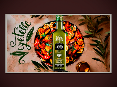 Marketing-presentation for the olive oil "Vegetelle" marketing midjorney olive oil presentation product