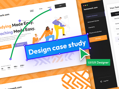 🟠 homework.com - Design case study brand branding case design homework study ui ux