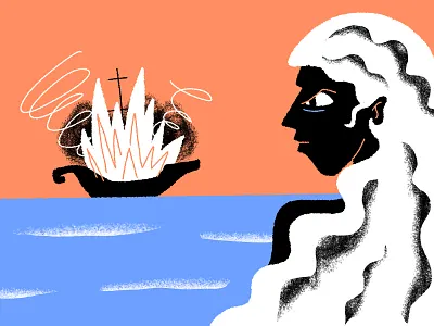 Hate antique article illustration blog illustration character illustration magazine illustration procreate ship texture woman