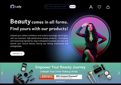 Lady - Makeup, Skincare & Fashion Essentials branding design figma illustration ui ux