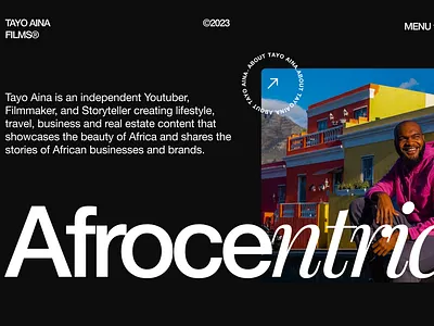 Tayo Aina Website Hero Header branding ui