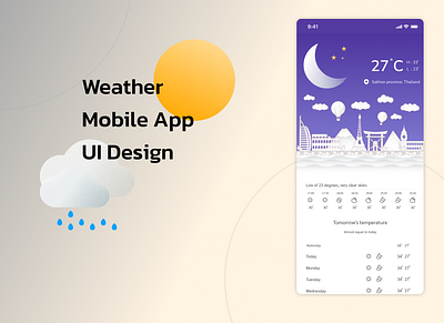 Weather Mobile App Design design figma mobile app template ui weather web design