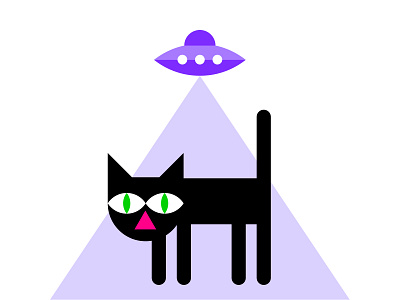 Cat and UFO graphic graphic illustration illustration vector vector graphic vector illustration