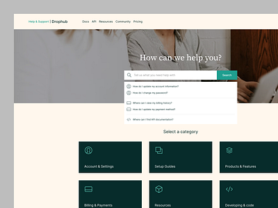 Help and support page branding button cta design design exploration figma help and support page help center navbar product design search bar search field support categories support center ui ui design ux ux design web design website