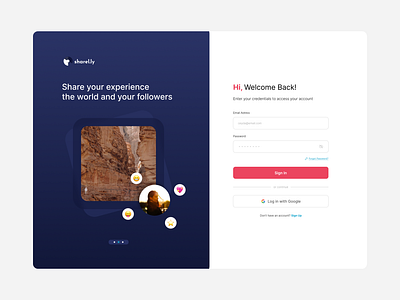 Sign In Page e: Sharel.ly graphic design ui user interface