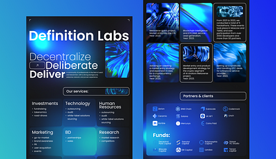 Definition Labs corporate website project adobe branding crypto design figma graphic design ui ux web design