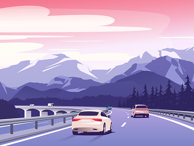 Road in the mountains alps car europe forest hill journey landscape mountain nature rock sky summer traffic travel valley