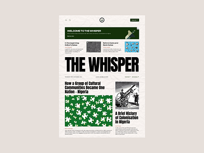 The Whisper Website article blog design newspaper responsive design ui ui design ui designer user experience ux ux design ux designer web design web designer