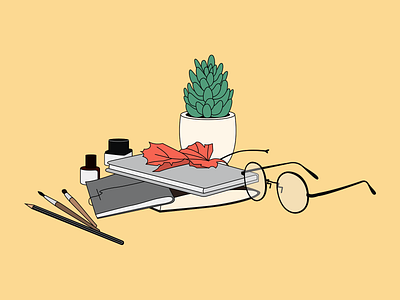 Illustrators’ Lounge Featured Image books illustration pencils plants